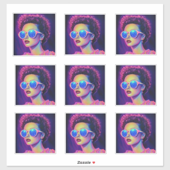 Pegatina Glamour Neon Galaxy (Hoja)