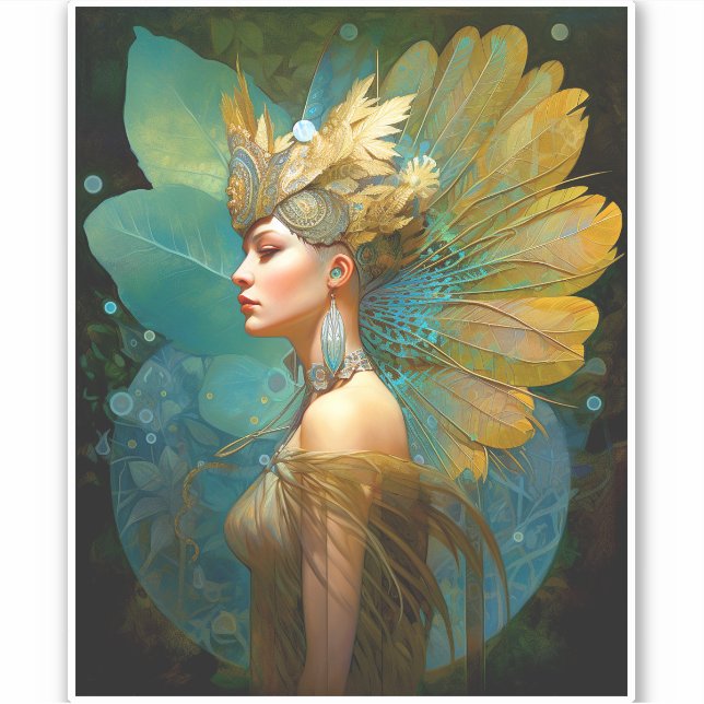 Pegatina Glamourosas hadas arte fantasmal (Anverso)
