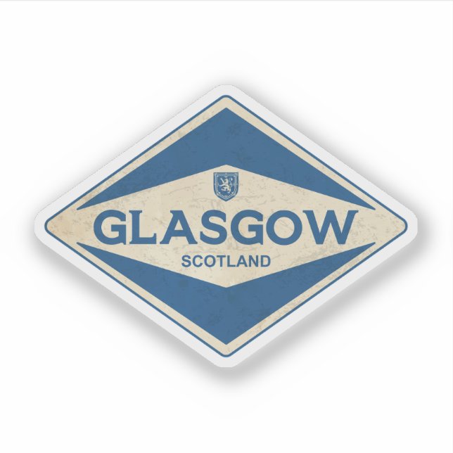 Pegatina Glasgow Scotland Vintage (Anverso)