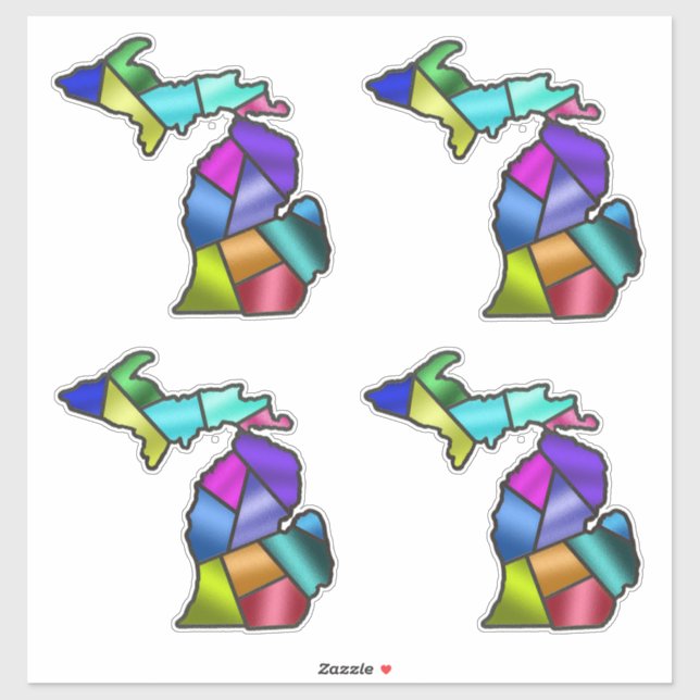 Pegatina Glass Fundido Michigan Hermoso (Hoja)