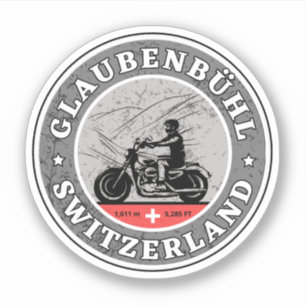 Pegatina Glaubenbüelen paso tour en moto por los Alpes suiz