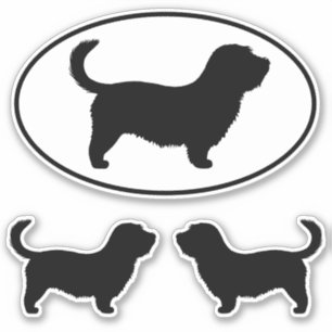 Pegatina Glen de siluetas terrier idénticas con larga cola