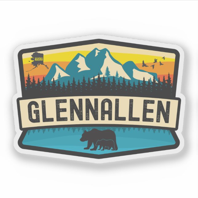 Pegatina Glennallen, Alaska (Anverso)