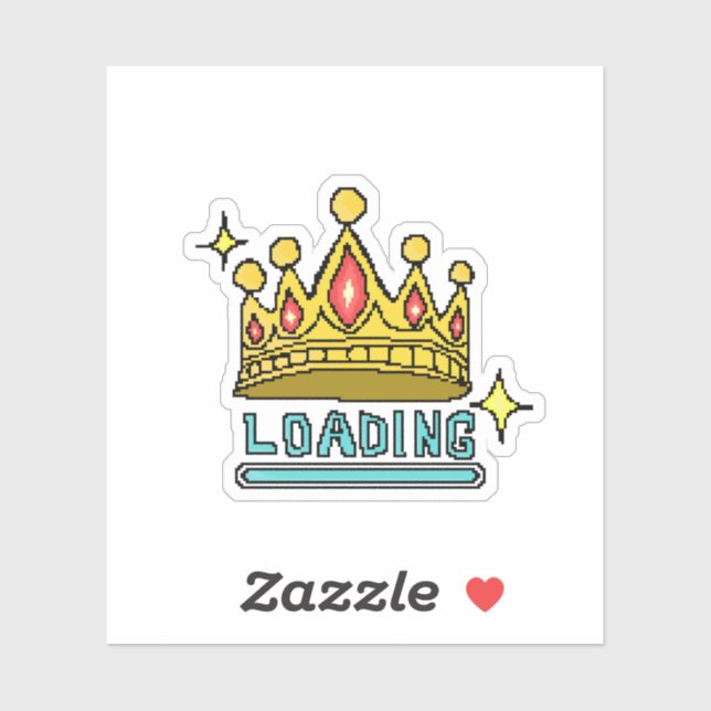 Pegatina Glitch Crown Loading: 8-Bit Rebellion Awakens (Hoja)