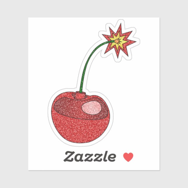 Pegatina Glitter Cherry Bomb Custom-Cut Vinyl Stickers (Hoja)