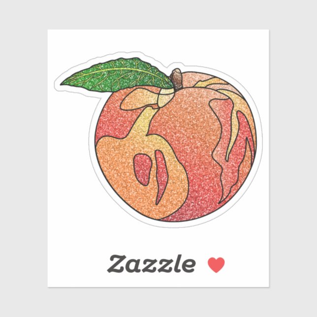 Pegatina Glitter Peach Custom-Cut Vinyl Stickers (Hoja)