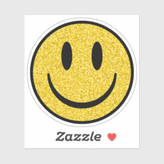 Pegatina Glitter Smile Face Custom-Cut Vinyl Stickers