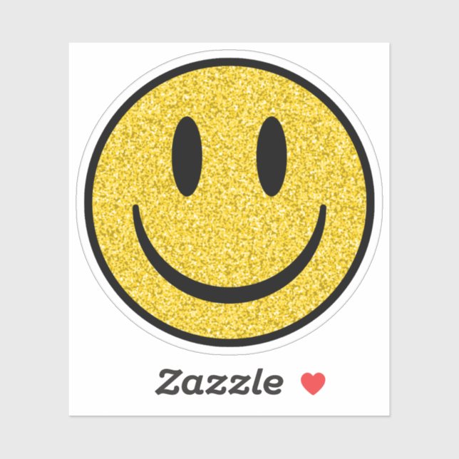 Pegatina Glitter Smile Face Custom-Cut Vinyl Stickers (Hoja)