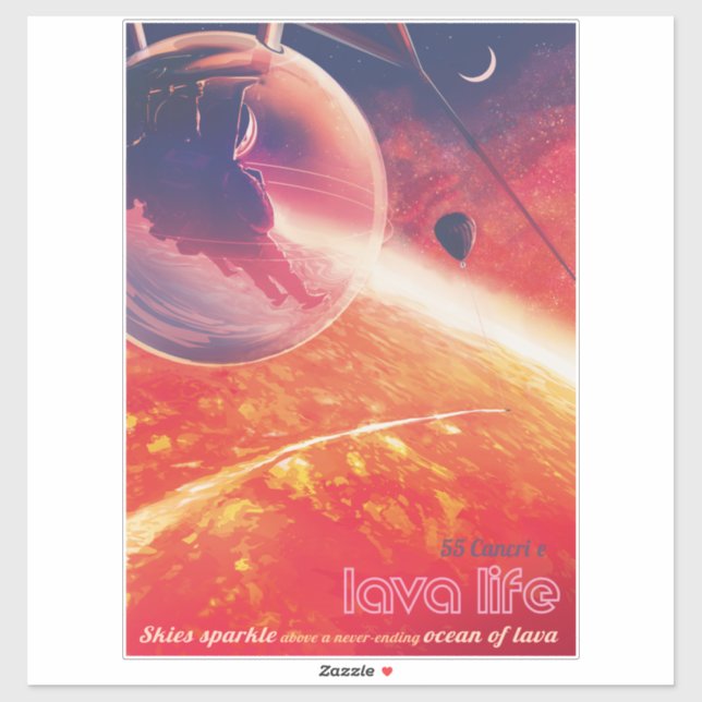 Pegatina Globo de aire caliente extremo sobre el paisaje vo (Hoja)