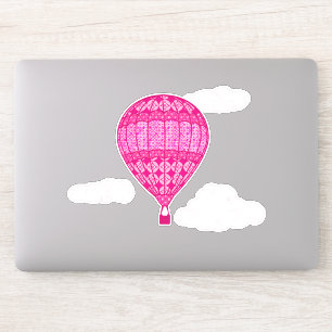 Pegatina Globo de aire caliente, rosa de Fuchsia