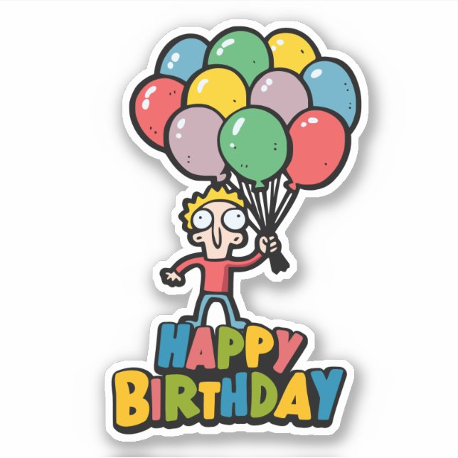 Pegatina Globos de cumpleaños (Anverso)