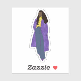 Pegatina Gloria Sunshine - Arte digital negro hecho a mano