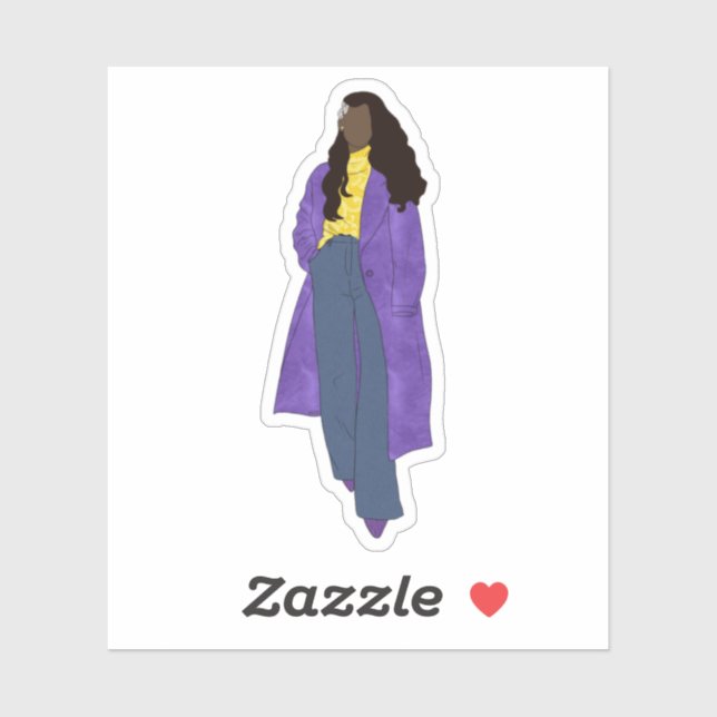 Pegatina Gloria Sunshine - Arte digital negro hecho a mano (Hoja)