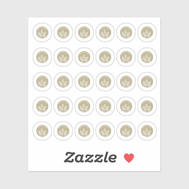 Pegatina Gluten Boda gratis opción de venta de tarjetas par (Hoja)