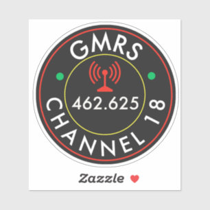 Pegatina GMRS Radio Channel 18