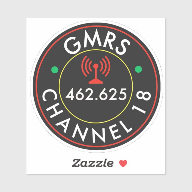Pegatina GMRS Radio Channel 18 (Hoja)