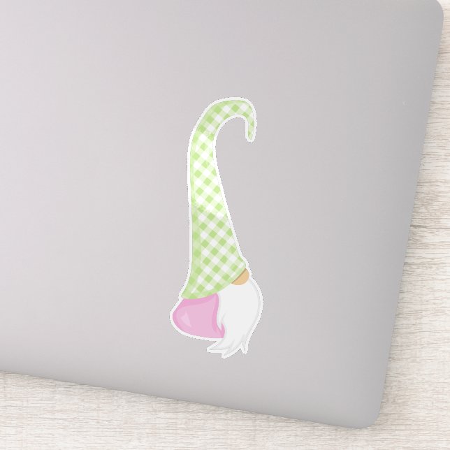 Pegatina Gnome Cute, Gnome Garden, Pequeño Gnome, Gorra, Ba (Detalle)