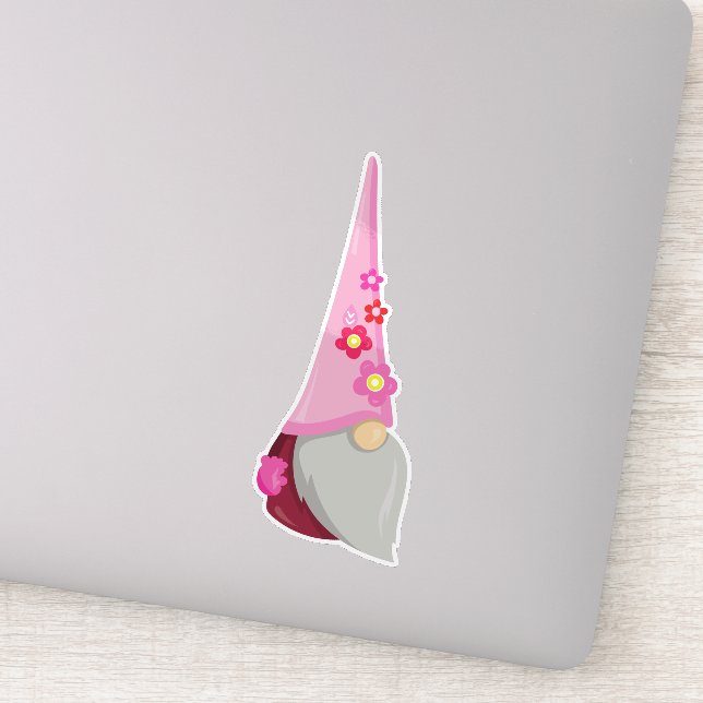 Pegatina Gnome de primavera, ganúes de jardín, nome de cuta (Detalle)