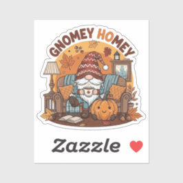 Pegatina Gnome diseño de calabaza estacional en casa