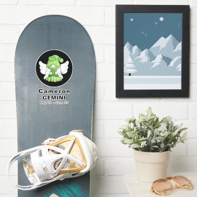 Pegatina Gnome Gemini Rótulo de astrología Ángel 8" Pegatin (snowboard)