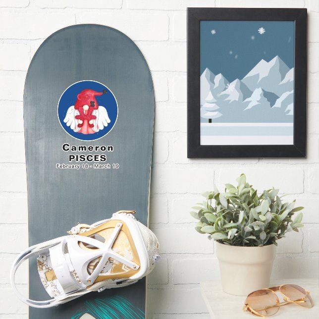 Pegatina Gnome Pisces Rótulo de astrología Angel 8" Pegatin (snowboard)