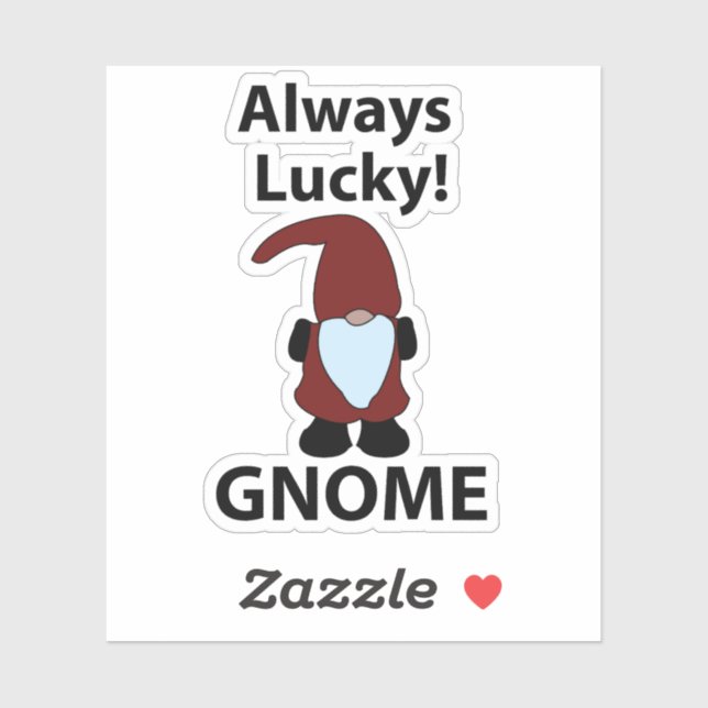 Pegatina Gnome siempre afortunado Gnome (Hoja)