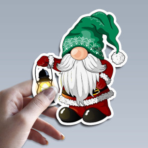 Pegatina Gnomo de Navidad adorable con personaje de lintern