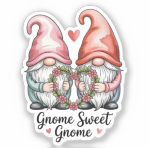 Pegatina GNOMO DULCE GNOMO: Diseño caprichoso de acuarela