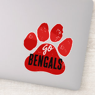 Pegatina GO Nombre de equipo o huella de papel roja y negra