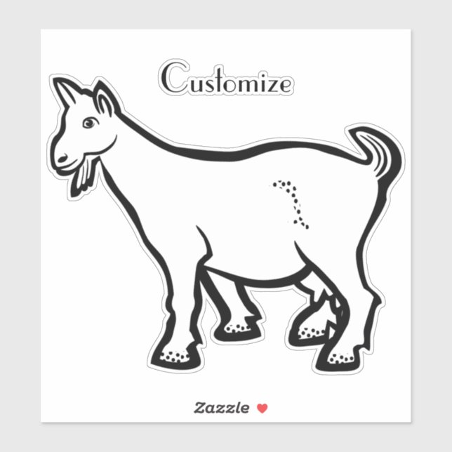 Pegatina Goat Animal Thunder_Cove (Hoja)