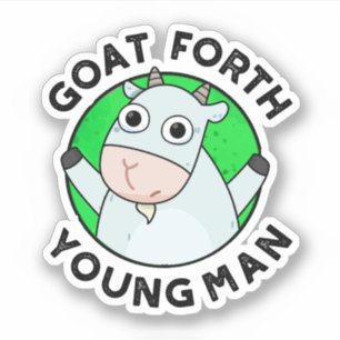 Pegatina Goat Fort Young Man Grunny Animal Pun