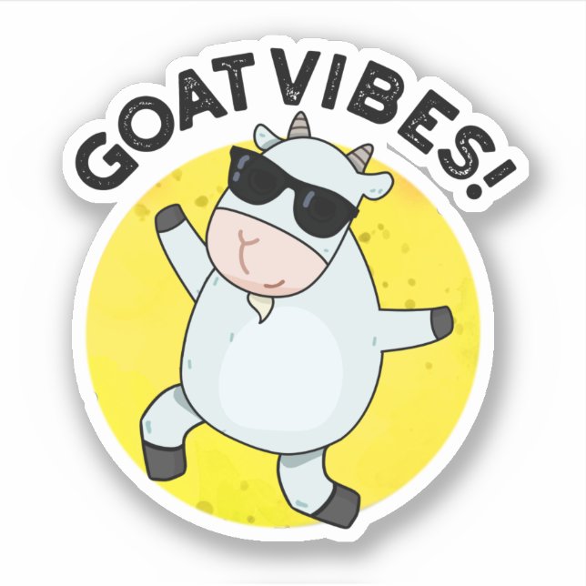 Pegatina Goat Vibes Funny Good Vibes Animal Pun (Anverso)