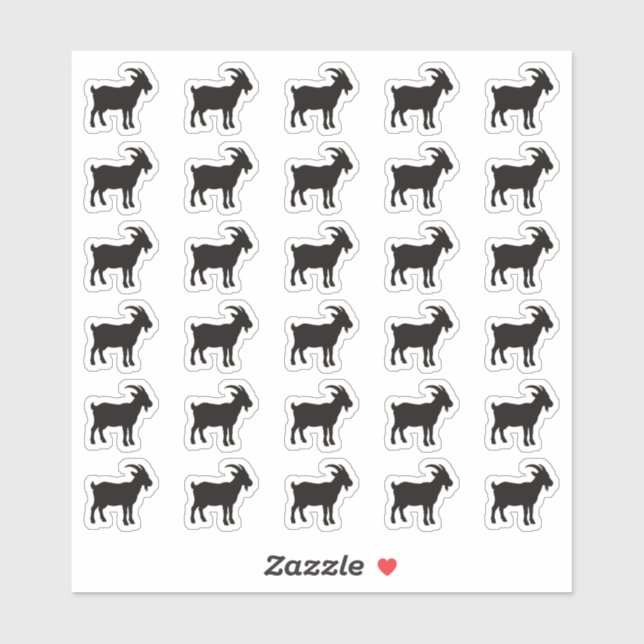 Pegatina Goat Wedding Place Card Food Meal Menu Choice (Hoja)