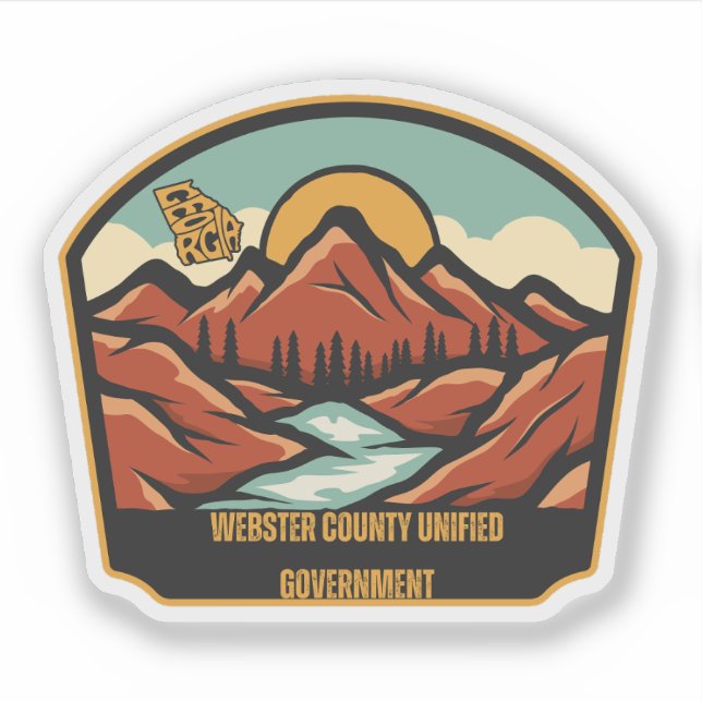 Pegatina Gobierno unificado del Condado de Webster, Georgia (Anverso)
