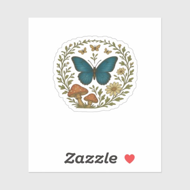 Pegatina Goblincore Butterfly Fairycore Botanical Apparel C (Hoja)