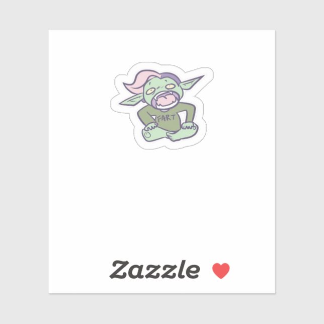 Pegatina Goblincore Fart Goblin Classic (Hoja)