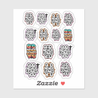 Pegatina "God Never Leaves You" Christian Temporary Tattoos