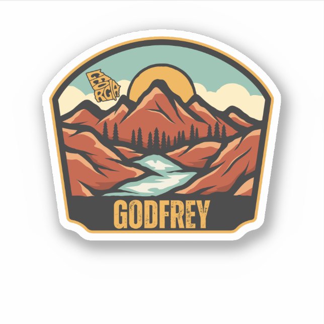 Pegatina Godfrey, Georgia (Anverso)
