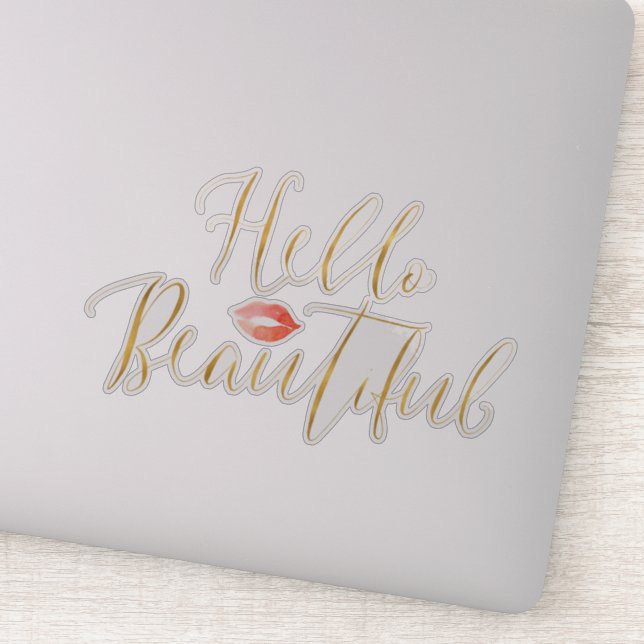 Pegatina Gold Hello Beautiful Lips (Detalle)