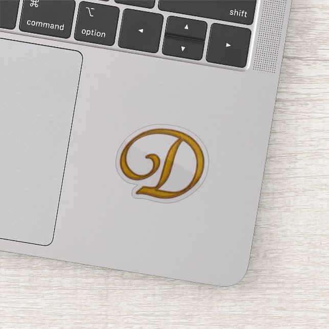 Pegatina Gold Luxury Monogram D (Detalle)