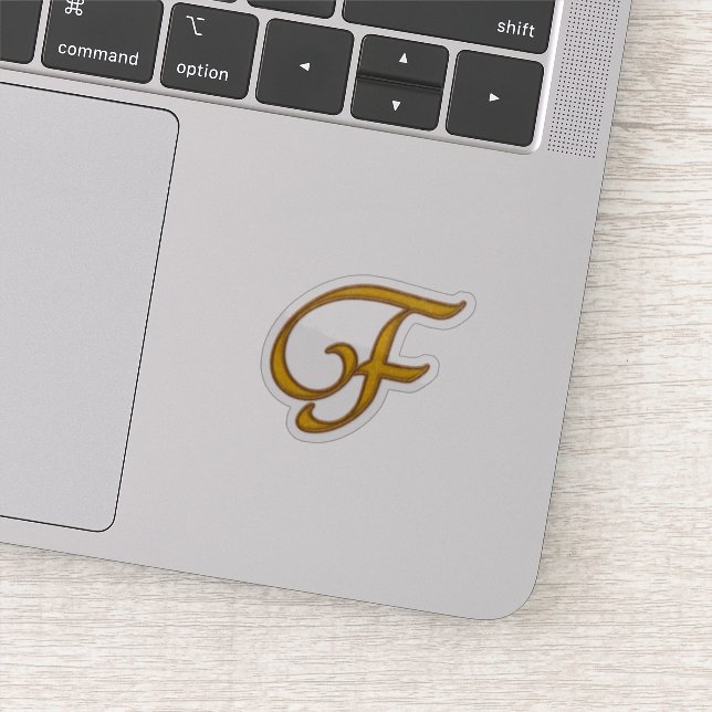 Pegatina Gold Luxury Monogram F (Detalle)