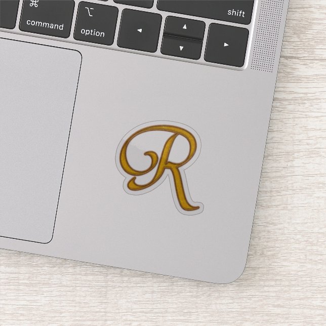 Pegatina Gold Luxury Monogram R (Detalle)