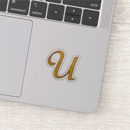 Pegatina Gold Luxury Monogram U