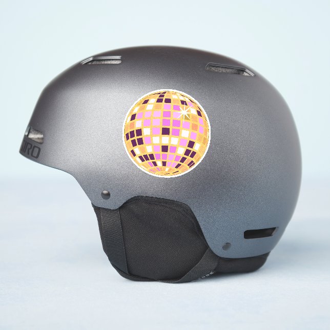 Pegatina Gold Retro Moderno Disco Ball (Lado del casco)