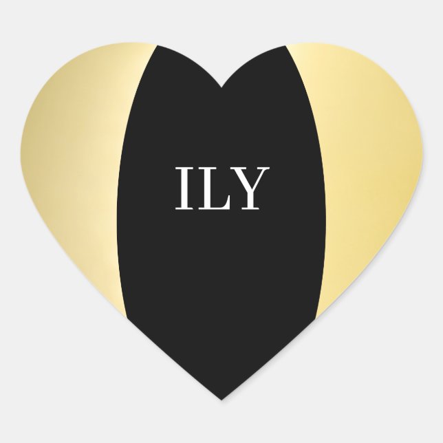 Pegatina Gold y Black ILY (Anverso)
