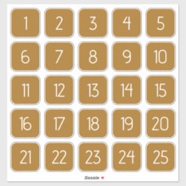Pegatina Golden Brown Customizable Square Number Stickers 