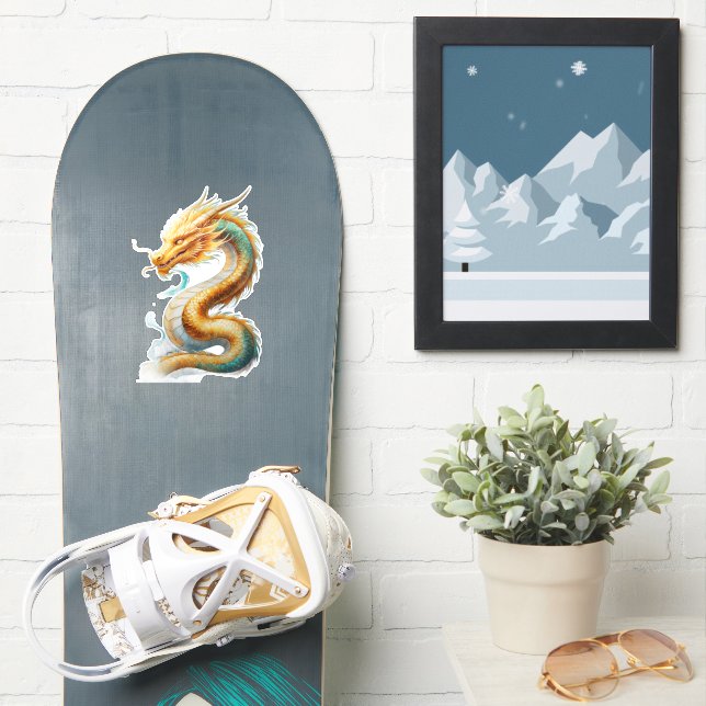 Pegatina Golden Dragon Majesty Custom-Cut Vinyl Sticker (snowboard)