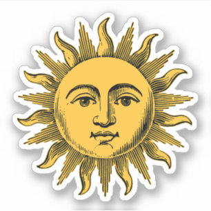 Pegatina Golden Happy Sun Face