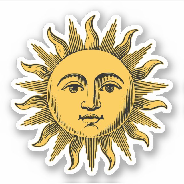 Pegatina Golden Happy Sun Face (Anverso)
