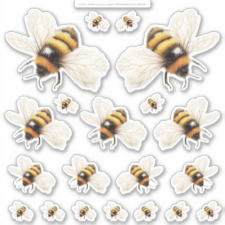Pegatina Golden Honey Fairy World – 2a - 20 bees sheet